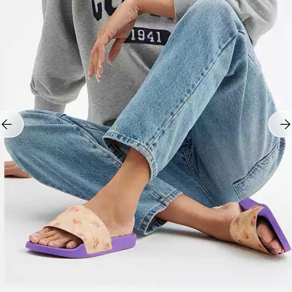 NWT Coach Udele Sport Slide
In Signature Canvas With Floral Print 💜 - Picture 3 of 12